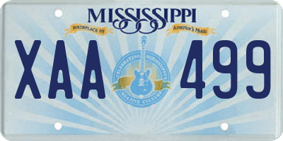 MS license plate XAA499