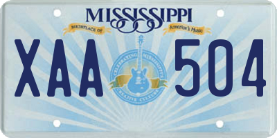 MS license plate XAA504