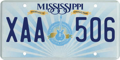 MS license plate XAA506