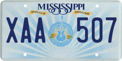 MS license plate XAA507