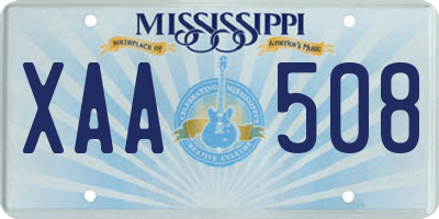 MS license plate XAA508