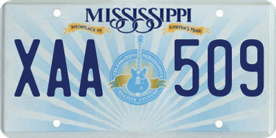 MS license plate XAA509