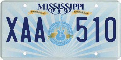 MS license plate XAA510