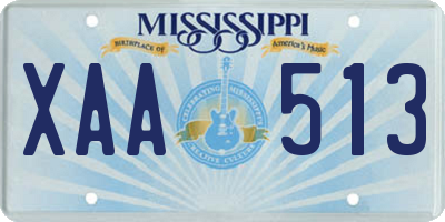 MS license plate XAA513