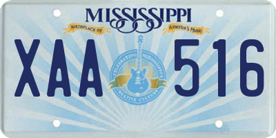 MS license plate XAA516