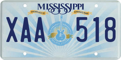 MS license plate XAA518