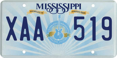 MS license plate XAA519