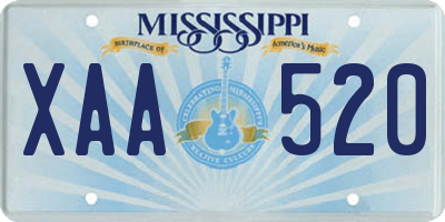 MS license plate XAA520