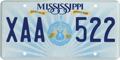 MS license plate XAA522