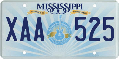 MS license plate XAA525