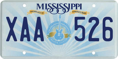 MS license plate XAA526