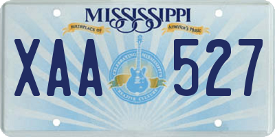 MS license plate XAA527