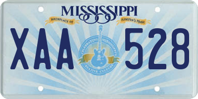 MS license plate XAA528