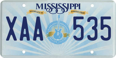 MS license plate XAA535