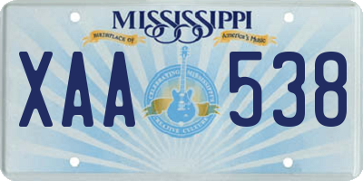 MS license plate XAA538