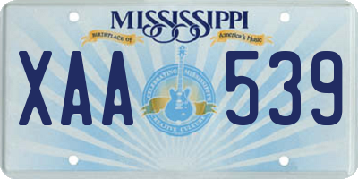 MS license plate XAA539