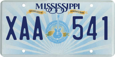 MS license plate XAA541