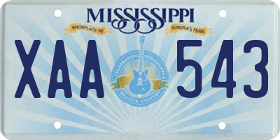 MS license plate XAA543