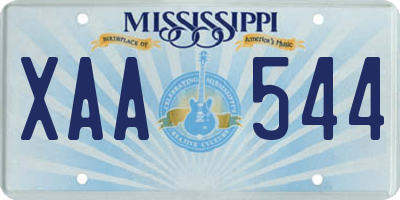 MS license plate XAA544