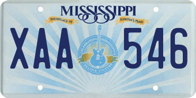 MS license plate XAA546