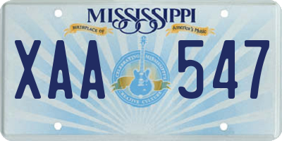 MS license plate XAA547