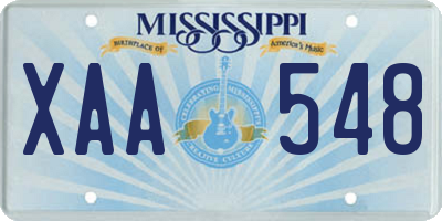 MS license plate XAA548