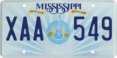 MS license plate XAA549