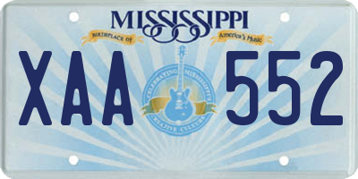 MS license plate XAA552