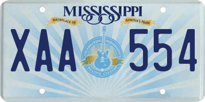 MS license plate XAA554