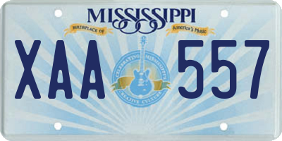 MS license plate XAA557
