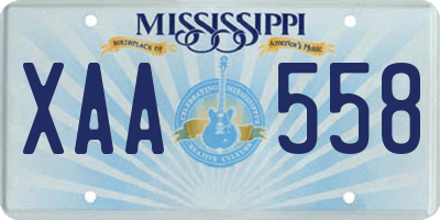 MS license plate XAA558