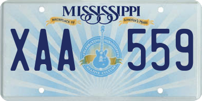 MS license plate XAA559