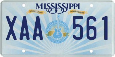 MS license plate XAA561