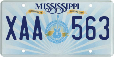 MS license plate XAA563