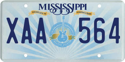 MS license plate XAA564