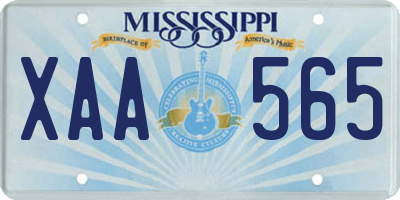 MS license plate XAA565