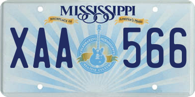 MS license plate XAA566