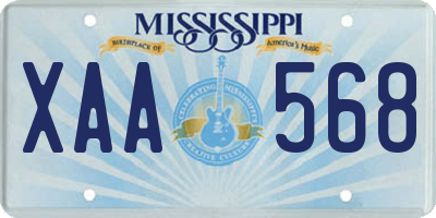 MS license plate XAA568