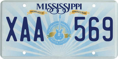 MS license plate XAA569