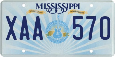 MS license plate XAA570