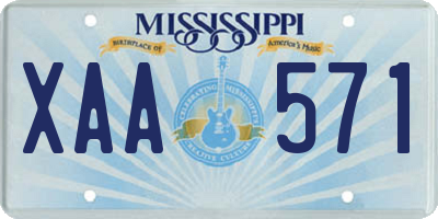 MS license plate XAA571