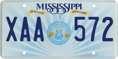 MS license plate XAA572