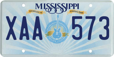 MS license plate XAA573