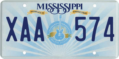 MS license plate XAA574