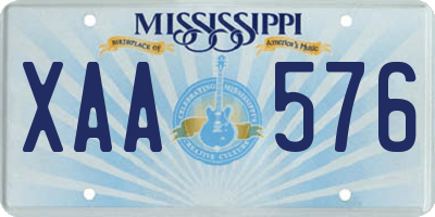 MS license plate XAA576