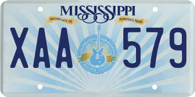 MS license plate XAA579