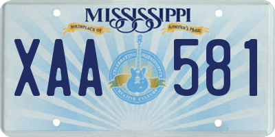 MS license plate XAA581