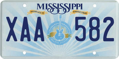 MS license plate XAA582
