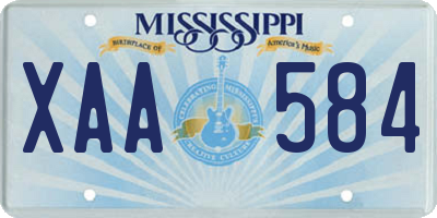 MS license plate XAA584