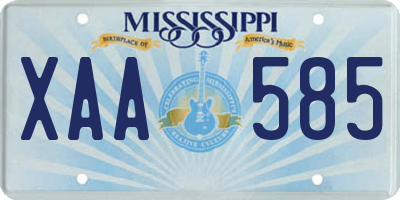 MS license plate XAA585